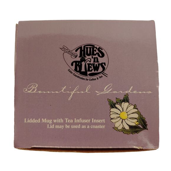 Daisies Hues and Brews Mug / Tea Infuser with Lid may be used as a coaster - Picture 6 of 7